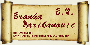 Branka Marikanović vizit kartica